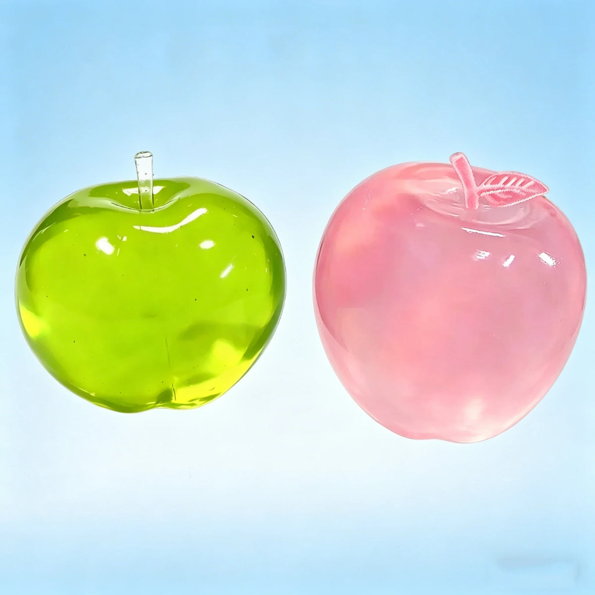 Green/Pink Apple Maltose Squishy Toys Anti Stress Sensory Fidgets Toy Soft Simulated Transparent Slow-rebound Decompression Toy