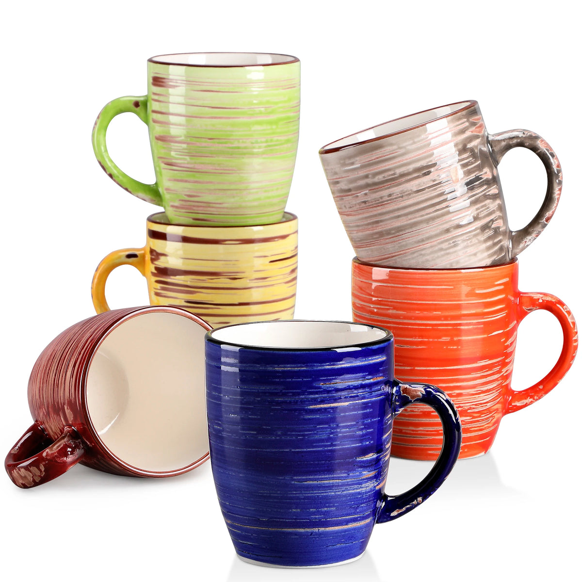 Vancasso ALBERO 6/12 Piece Vintage Coffee Cup Set in Shabby Chic Design Milk Mug Service for 6 people