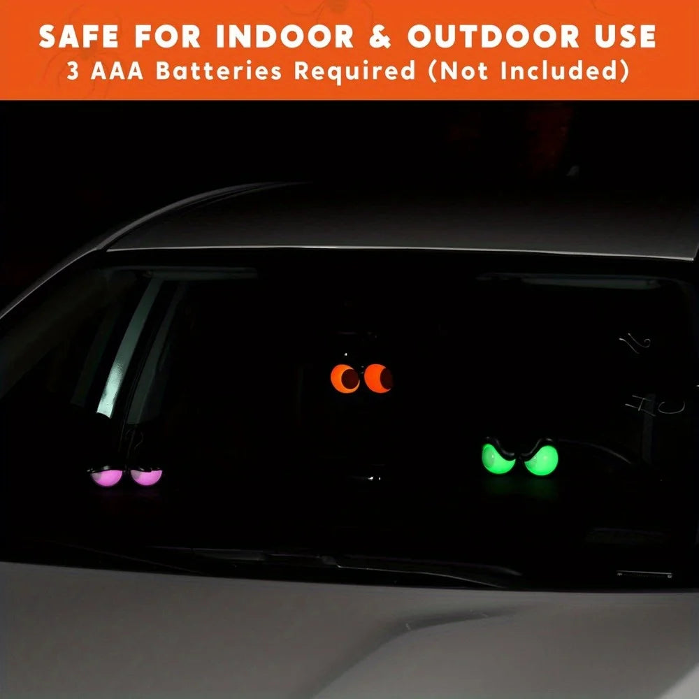 3 Pack Halloween Decorations Indoor Flashing Peeping Eyes Lights with Timer, Halloween Glowing Decorations Outdoor Party Supplies, Spooky Animated Lights Eyes Decor for Yard Lawn Garden