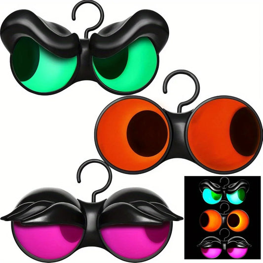 3 Pack Halloween Decorations Indoor Flashing Peeping Eyes Lights with Timer, Halloween Glowing Decorations Outdoor Party Supplies, Spooky Animated Lights Eyes Decor for Yard Lawn Garden