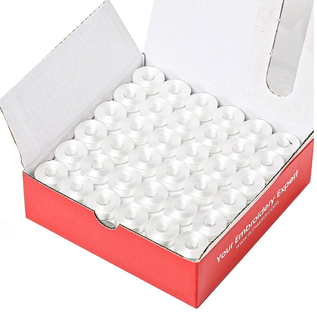 Plastic Sided 144PCS Prewound Embroidery Bobbins Size L 75D/2 Polyester Bobbin Thread for Brother Janome Embroidery Machine