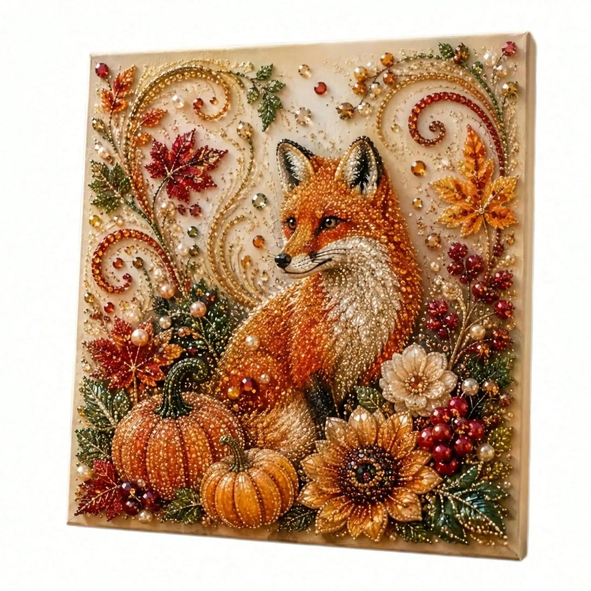 Autumn Pumpkin Pearl Painting Kit, 5D Diamond Art DIY Craft For Adults & Beginners, Cute Fall Harvest Painting Set