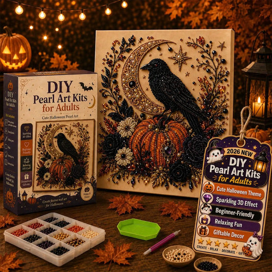 2026 New Halloween Ghost Pearl Art DIY Kit, Spooky Cute 3D Diamond Painting Crafts For Adults, DIY Fall Home Decor Wall Art