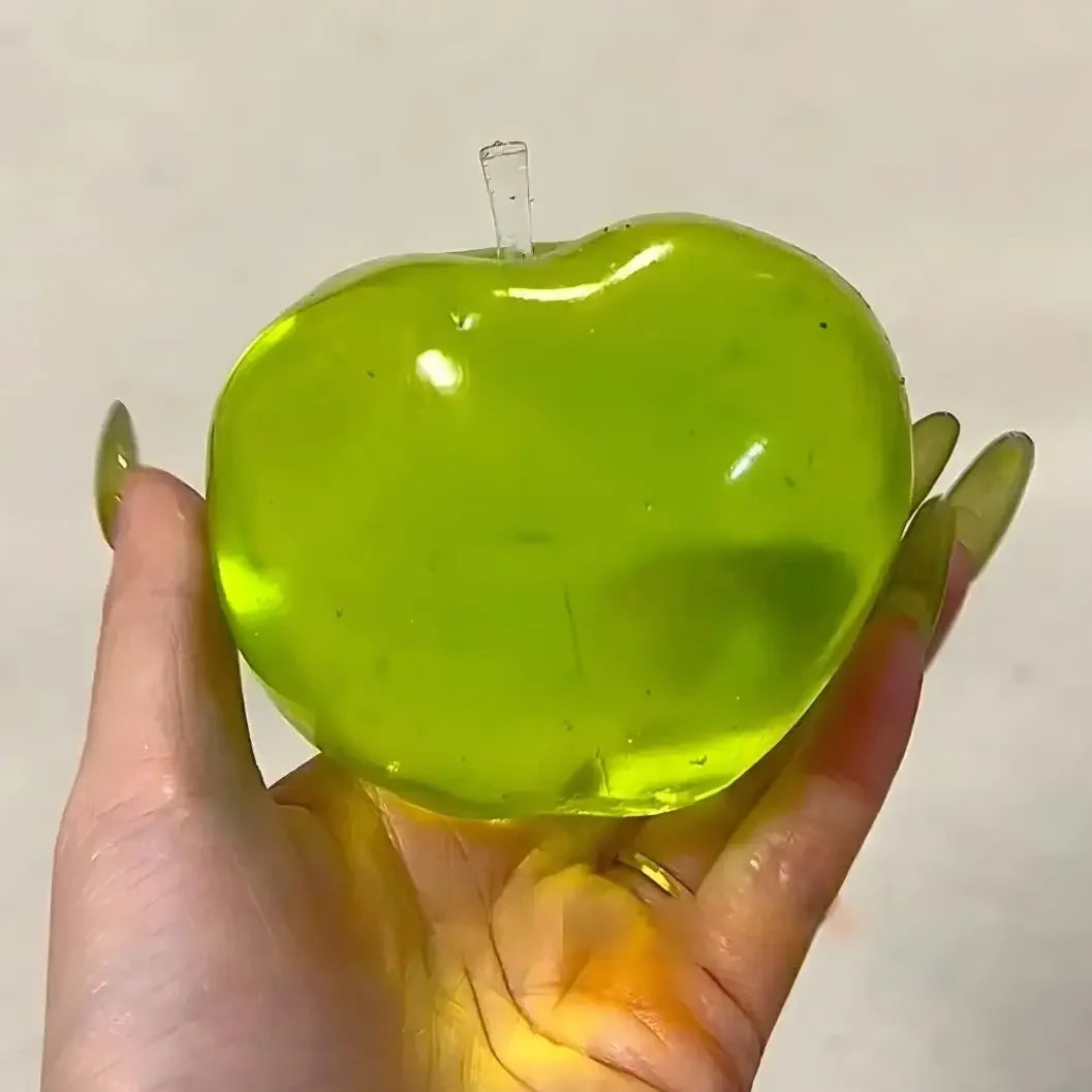 Green/Pink Apple Maltose Squishy Toys Anti Stress Sensory Fidgets Toy Soft Simulated Transparent Slow-rebound Decompression Toy