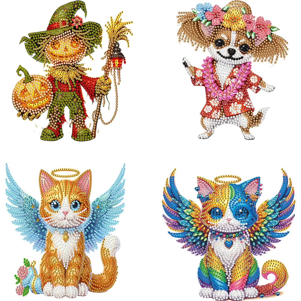 Cute Animal Diamond Painting Ornaments Acrylic Special Shaped Shaking Head Tabletop 5D DIY Diamond Art Shake Head Tabletop Decor