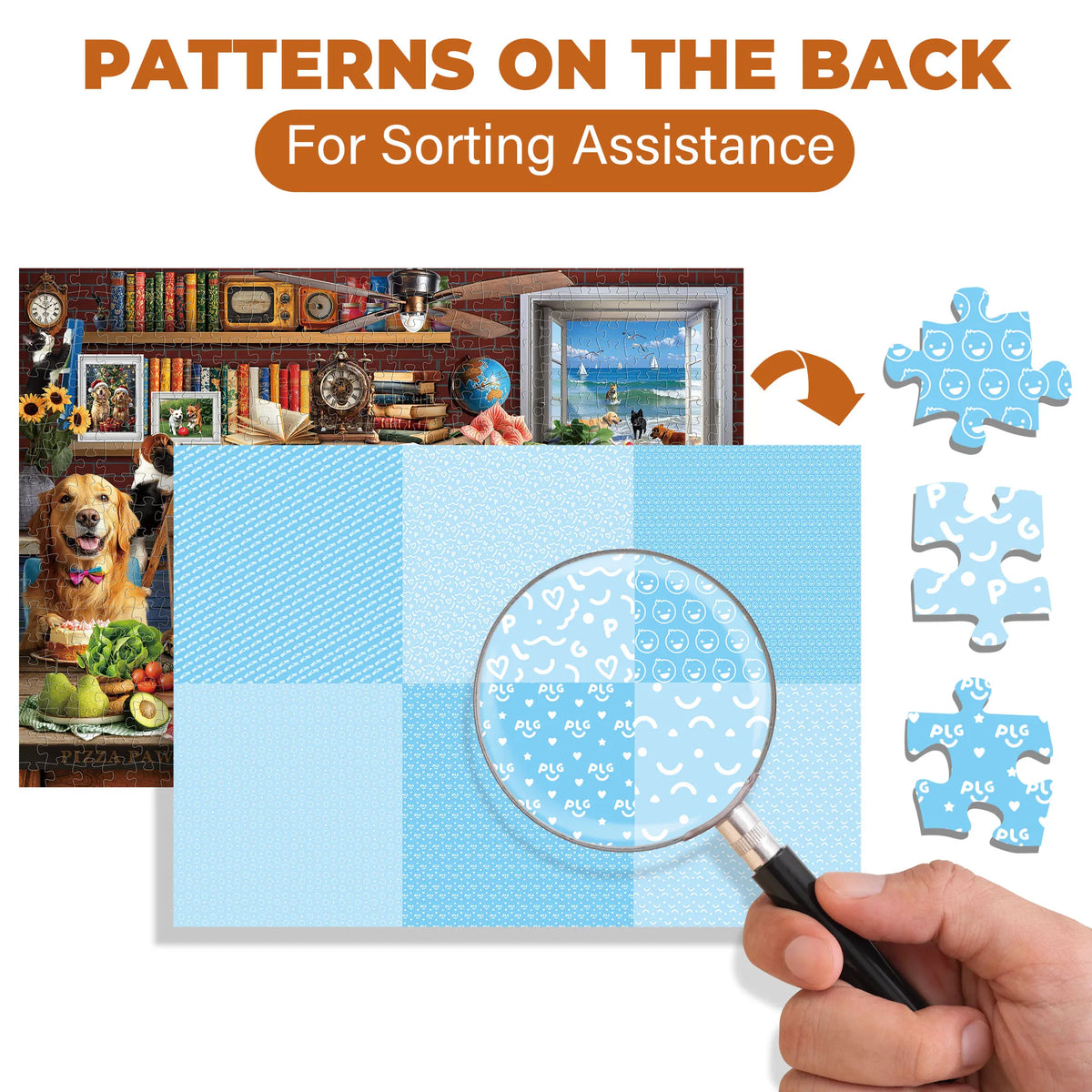 500 Piece Puzzles for Adults, Dogs' Dinner Party, Patterned Back Funny Dog Kitchen Jigsaw Puzzle, Dog Lovers Gift, Thick Cardboard Pieces, Snug Fit, Ideal for Family Game Nights Home Décor