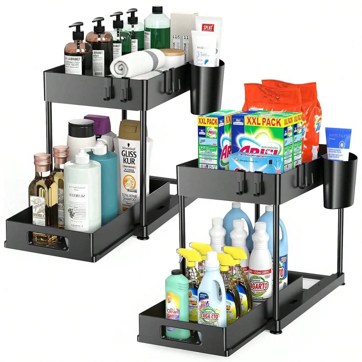 1/2PCS Under Sink Organizers And Storage, Large Capacity Heavy Load Pull-Out Under Sink Shelves With Sliding Drawer For Kitchen And Bathroom,Halloween Gifts