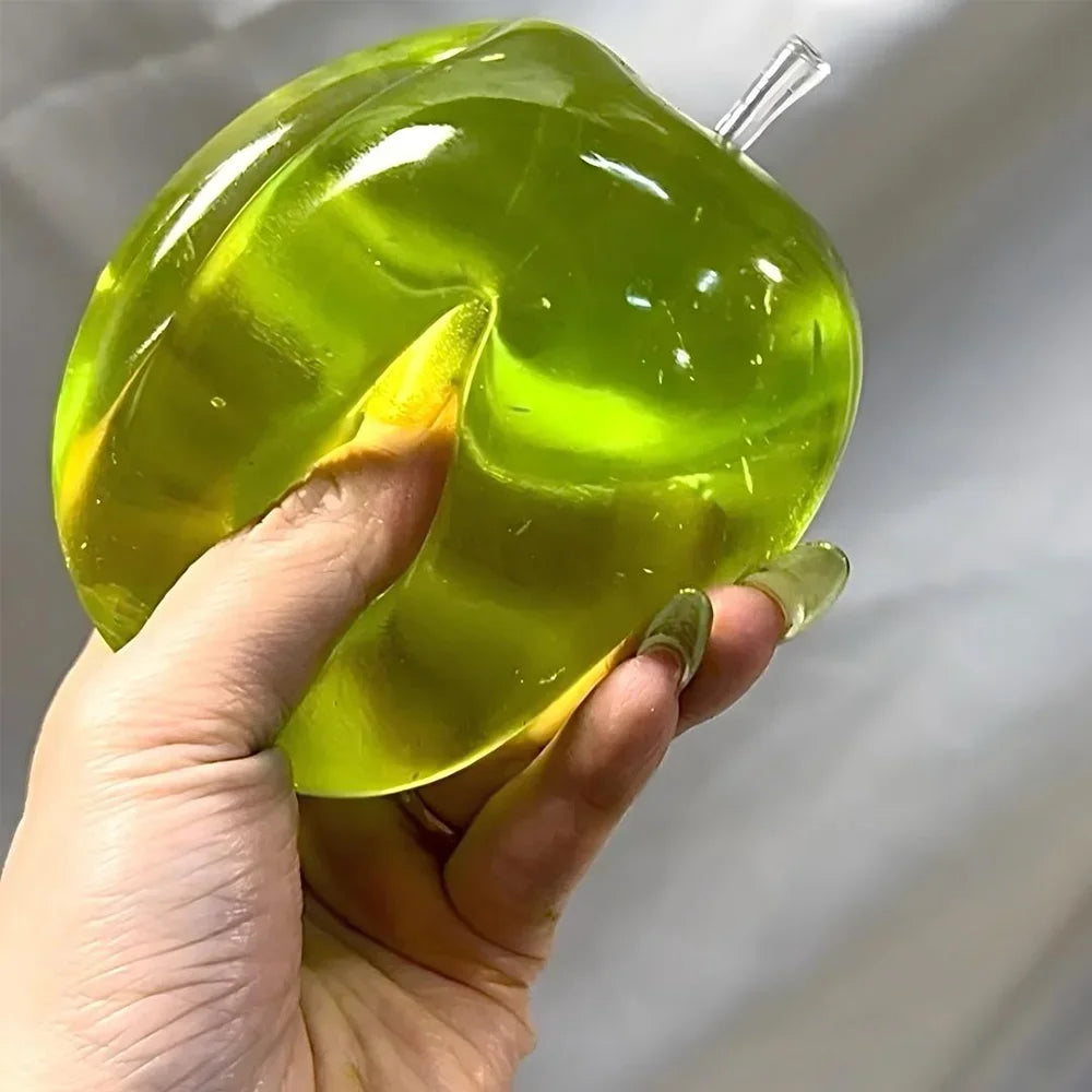 Green/Pink Apple Maltose Squishy Toys Anti Stress Sensory Fidgets Toy Soft Simulated Transparent Slow-rebound Decompression Toy
