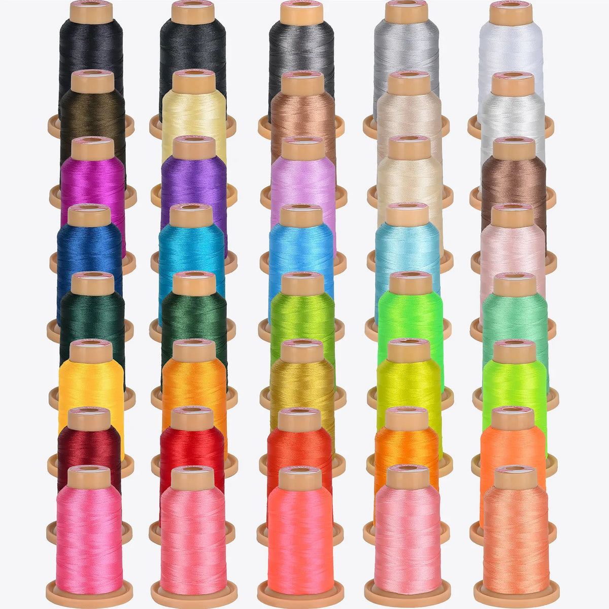 Richword 40Pcs Selected Polyester Thread 4000m 40wt Basic Mixed Colors For Embroderiy Machine