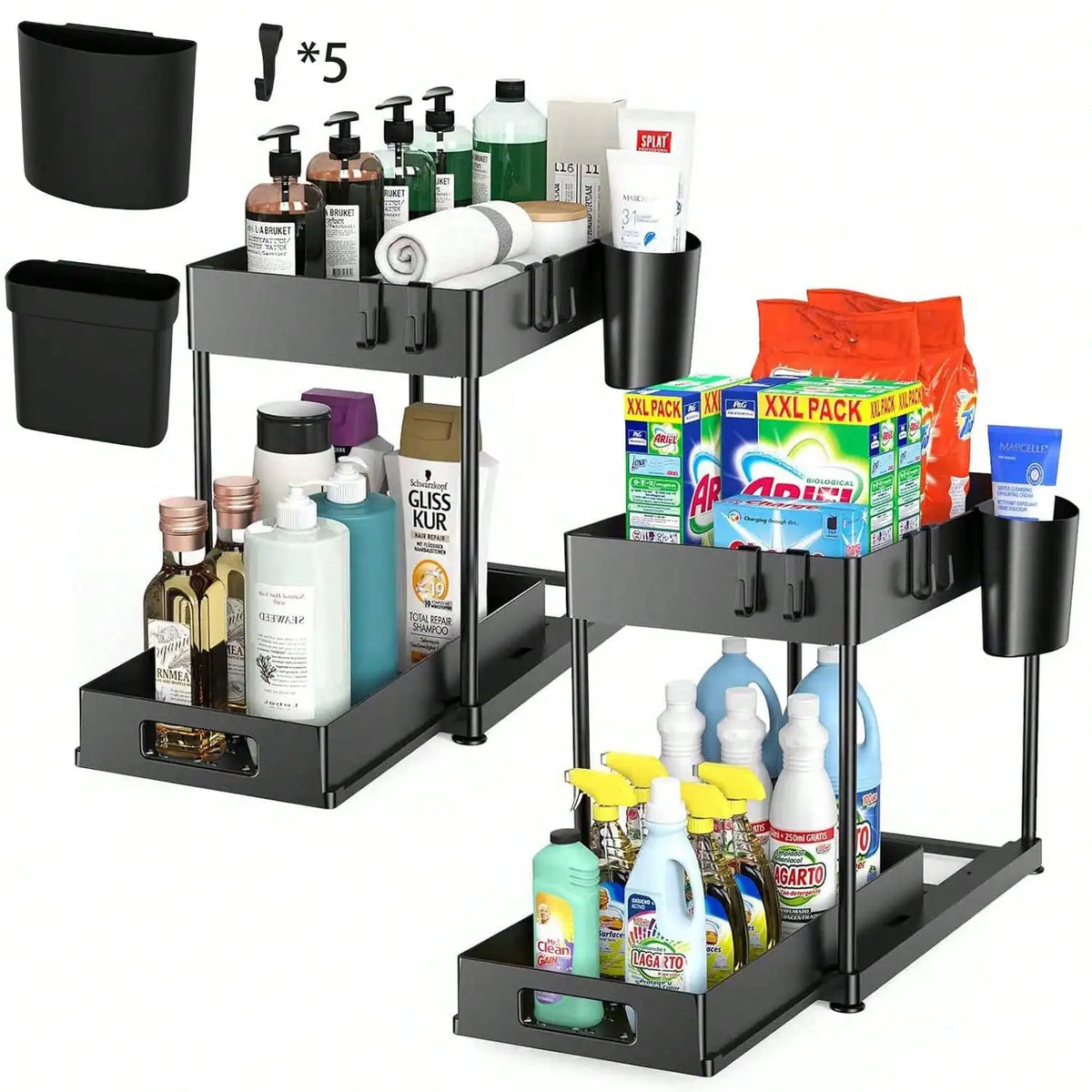 1/2PCS Under Sink Organizers And Storage, Large Capacity Heavy Load Pull-Out Under Sink Shelves With Sliding Drawer For Kitchen And Bathroom,Halloween Gifts