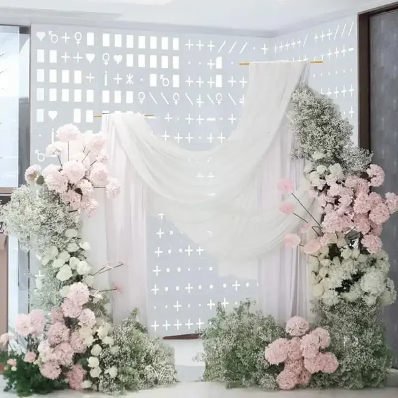 2pcs 8FT Backdrop Stand for Parties/Wedding Metal Background Stand Decor for Wedding, Birthday Party Baby Shower Gold