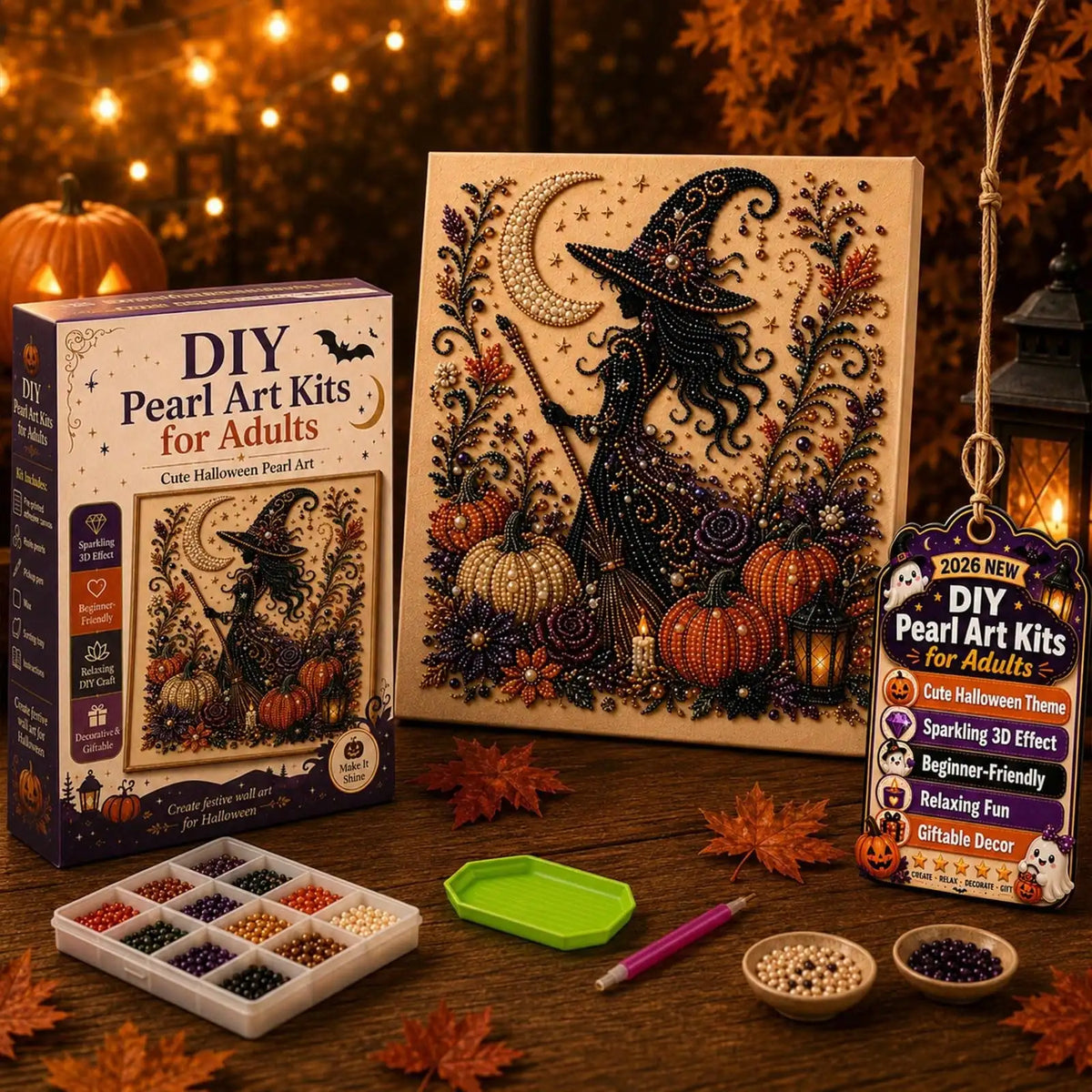 2026 New Halloween Ghost Pearl Art DIY Kit, Spooky Cute 3D Diamond Painting Crafts For Adults, DIY Fall Home Decor Wall Art