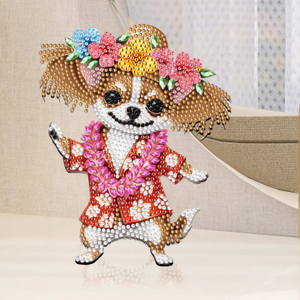 Cute Animal Diamond Painting Ornaments Acrylic Special Shaped Shaking Head Tabletop 5D DIY Diamond Art Shake Head Tabletop Decor