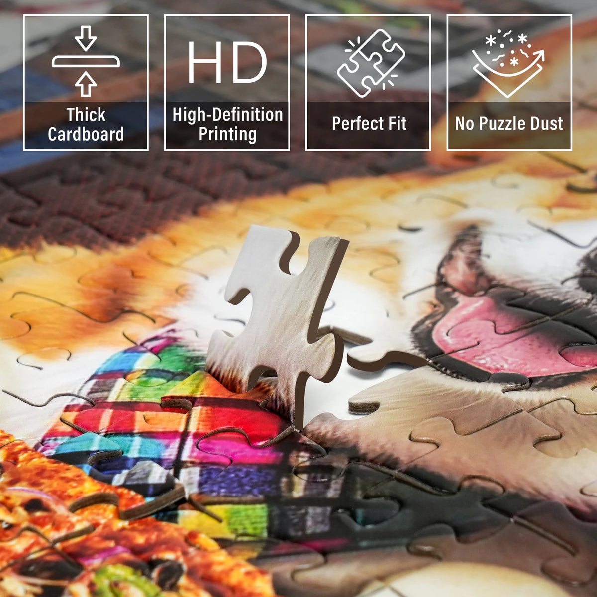 500 Piece Puzzles for Adults, Dogs' Dinner Party, Patterned Back Funny Dog Kitchen Jigsaw Puzzle, Dog Lovers Gift, Thick Cardboard Pieces, Snug Fit, Ideal for Family Game Nights Home Décor