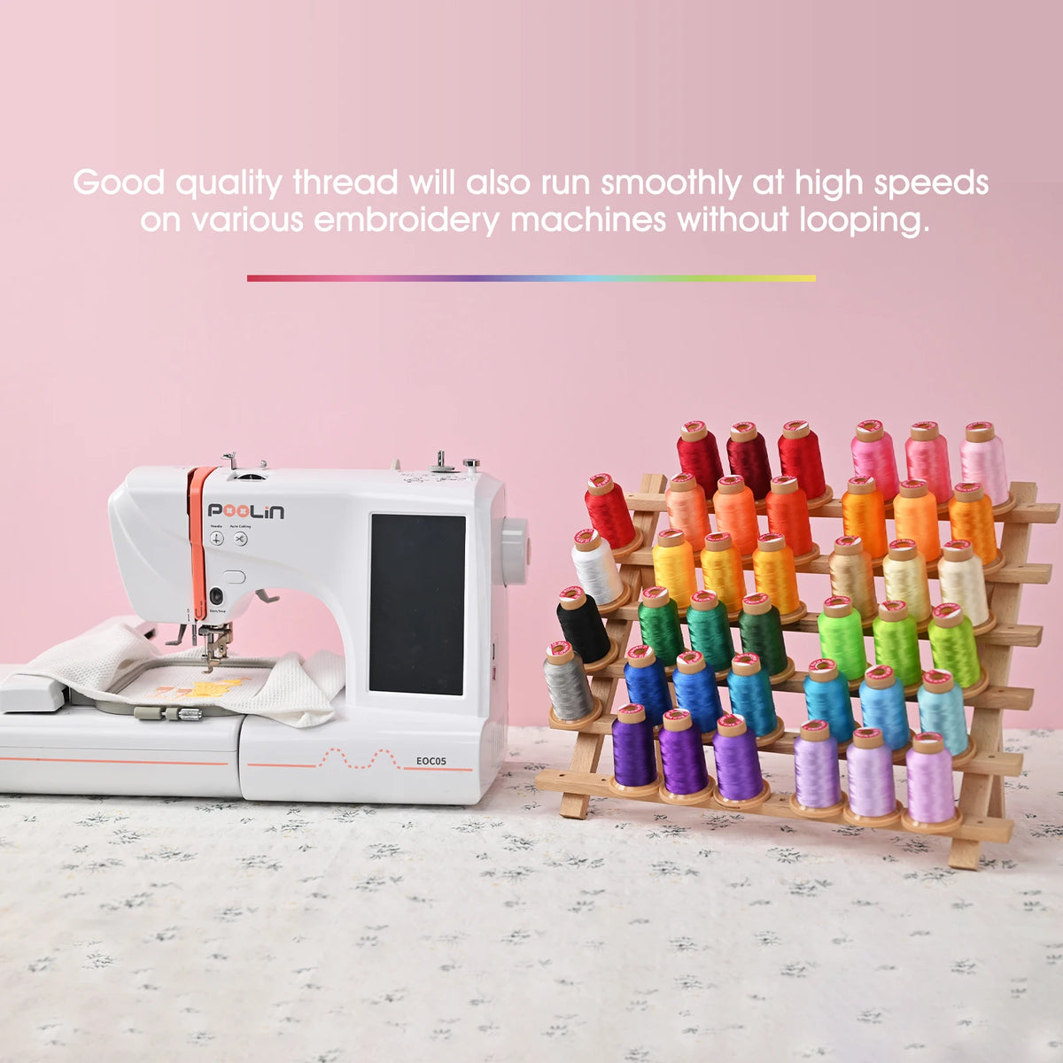 Richword 40Pcs Selected Polyester Thread 4000m 40wt Basic Mixed Colors For Embroderiy Machine