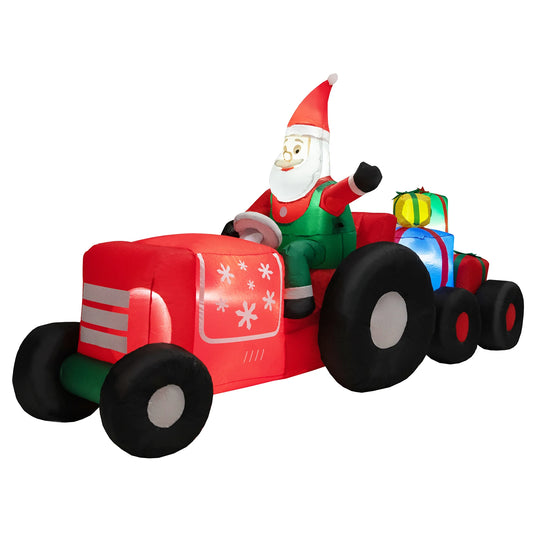 9FT Long Christmas Inflatables, Blow-up Xmas Decoration with Built-in Bright LED Lights & Waterproof Blower