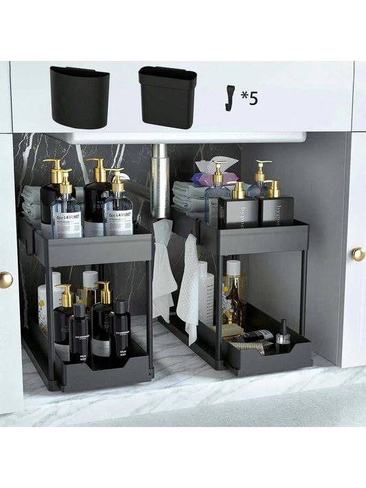 1/2PCS Under Sink Organizers And Storage, Large Capacity Heavy Load Pull-Out Under Sink Shelves With Sliding Drawer For Kitchen And Bathroom,Halloween Gifts