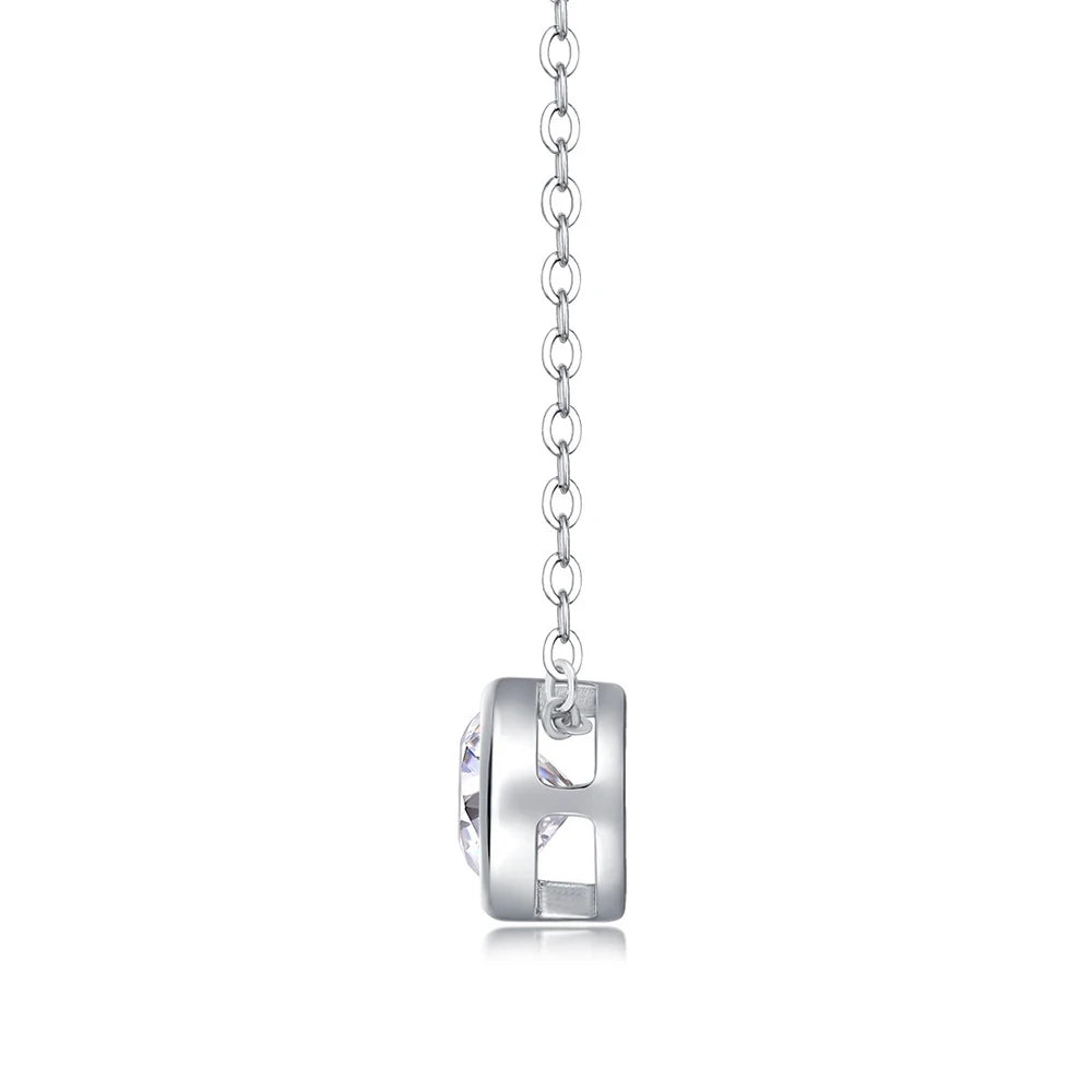 Cbtb S925 Sterling Silver 1 Carat Moissanite Round Pendant Cross Chain Necklace Women Engagement Fashion Jewelry Wholesale