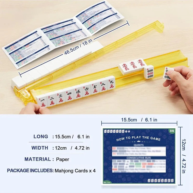Hot-selling Mahjongg Cards American Mahjong Waterproof Scorecard Rule Card Scorecard
